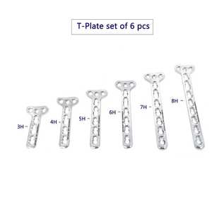 SURGINEXA Juego de Placas en T Pequeñas de 3.5mm, 6 Piezas, Instrumentos Quirúrgicos Veterinarios de Acero Inoxidable, Kit de Fijación Ósea Ortopédica para Caballos - Product Image 2