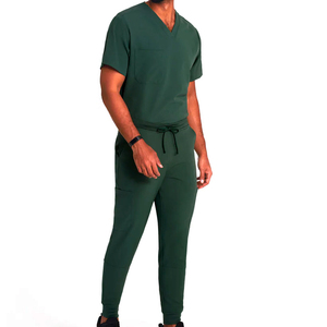 High Quality Custom Logo Men's <b>Scrub</b> Suits Sets Solid Color Canvas Quick Dry Breathable <b>Plus</b> <b>Size</b> for Hospital Use - Product Image 5