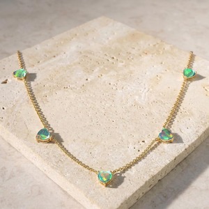 Magnifique collier pendentif en opale noire véritable, pendentif en opale naturelle et or pour femmes - Product Image 2
