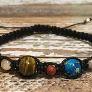 Handmade Macrame Natural Stone <b>Bracelet</b> Adjustable Beaded Boho Healing Crystal <b>Bracelet</b> Jewelry for Women Men - Product Image 1