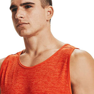 High Quality Factory Wholesale Gym Tank Top <b>Men</b> Blank Black White Gray <b>Singlets</b> Ribbed Polyester Crew Neck Breathable Quick Dry - Product Image 6