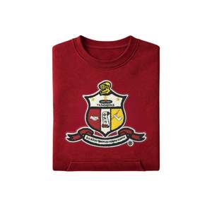 Kappa Alpha Psi Krimson & Kream Crest Chenille Pocket <b>Crewneck</b> True To Size Premium Fleece Embroidered Fraternity Apparel - Product Image 6