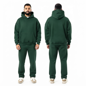 Ensemble de survêtement molletonné épais personnalisé pour homme – Coupe décontractée, style streetwear, vente en gros usine - Product Image 3