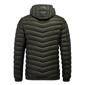 Chaqueta Casual Acolchada para Hombre, Personalizada, de Invierno, Impermeable, Transpirable, Rellena de Algodón, con Cuello Alto y Cremallera Brillante - Product Image 3