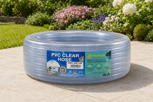 สายยางใส PVC PYR ยี่ห้อ KARYON ขนาด 22 มม. x 30 ม. สายฉีดน้ำแบบยืดหยุ่นสำหรับรดน้ำสวน ใช้ได้กับรอกติดผนัง - Product Image 1