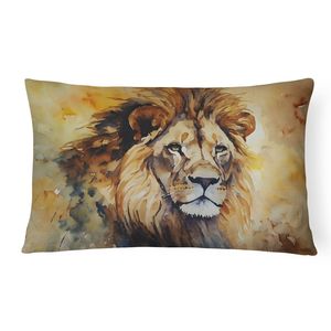 Nueva Almohada Decorativa Lavable con Diseño de León en Acuarela, 12Hx16W, para Interiores, Sofá, Cama y Exteriores, para Tapices - Product Image 1