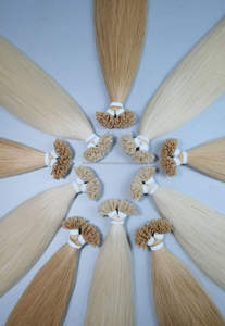 Extensiones de cabello humano I Tips Keratina Single Drawn Remy Blonde Productos al por mayor Precio Cabello crudo Trenzado vietnamita - Product Image 4