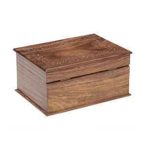 Carved Wooden Cremation Urn <b>Box</b> for Human Ashes Adult Decorative Funeral <b>Keepsake</b> <b>Box</b> Custom Wooden Memorial Urn <b>Box</b> Wood Urns - Product Image 1