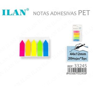 Indici Adesivi per Animali Domestici 44x12mm Colori Fluorescenti Forma Appuntita 20 Fogli 5pz - Product Image 2