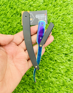 Classic Sustainable Barber Straight <b>Razor</b> Throat Shaving Safety <b>Razor</b> Rainbow Design Stainless Steel <b>Single</b> <b>Blade</b> Safe Underarm - Product Image 5