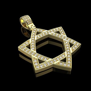 จี้สร้อยคอรูปดาวหกแฉกประดับเพชรโมอิสซาไนต์เพาะเลี้ยง ชุบทองคำขาว 14K น้ำหนัก 0.65 กะรัต /IGI/GRA รับรอง ของขวัญสำหรับชาวชาวยิว - Product Image 2