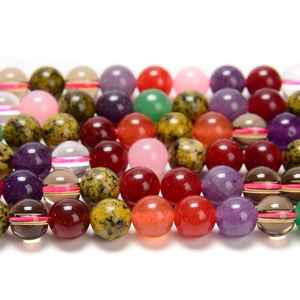 Cuentas Redondas de Jade Multicolor, Hilo Completo de Piedras Naturales para Fabricación de Joyería, DIY, Pulseras, Collares, Lote a Granel - Product Image 4