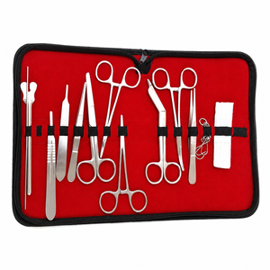 Kit de Instrumentos de Cirugía Menor de Alta Calidad de 18 Piezas con Estuche de Transporte, Juego Reutilizable de Acero Inoxidable con Certificación CE - Product Image 1