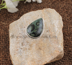 Bague en Jaspe Vert Naturel en Gros, Bague Statement avec Pierre en Poire, Bague de Guérison en Pierre Précieuse pour Femme, Bijoux de Mariage - Product Image 5