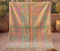 Tapis marocain Beni Ourain & Azilal 100% laine fait main, à poils longs, lavable, avec envers en latex épais, pour la décoration intérieure