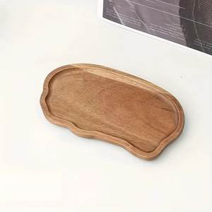 Bandeja de madera con forma de hoja, muy vendida, con borde profundo, bandeja para aperitivos de madera natural, bandeja decorativa para servir en la mesa, diseño moderno - Product Image 2