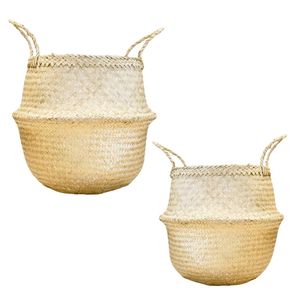 Cestas Decorativas Hechas a Mano de Hierba Marina para Cubrir Macetas y Decorar, Organizador Plegable para el Hogar y el Jardín - Product Image 1