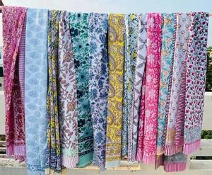 Cotton Handmade Hand Block Printed Summer Breathable Quick Dry <b>Sarong</b> Pareo Indian Beach Wrap Scarf Dupatta Bandeau <b>Bikini</b> Cover - Product Image 1