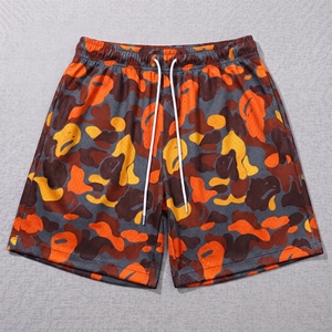 Mens Camo Mesh Basketball <b>Shorts</b> Orange Brown <b>Camouflage</b> Print Quick Dry Breathable Gym Running Workout Sports <b>Shorts</b> Drawstring - Product Image 1