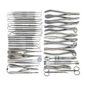 MEDZORA SURGICAL Kit d'instruments de chirurgie dentaire orale 80 pièces, comprenant extracteurs et forceps, homologué CE, manuel, Classe I, Grade A+ - Product Image 1