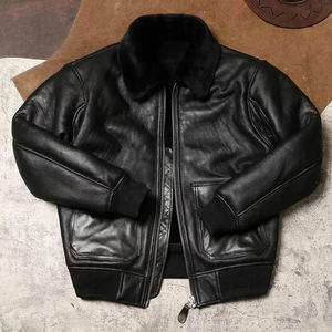 Chaqueta Bomber de Cuero PU Genuino de Primera Calidad para Hombre, Diseño Clásico y Elegante con Piel Sintética, Chaqueta Negra Cálida de Alta Demanda - Product Image 1