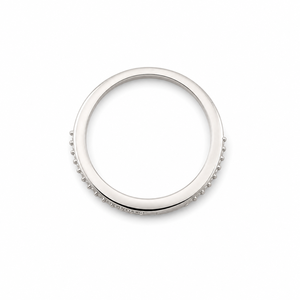 Bague double bande pour femme en argent sterling 925 avec zircon cubique pavé, design minimaliste empilable, finition polie, pour usage quotidien - Product Image 3