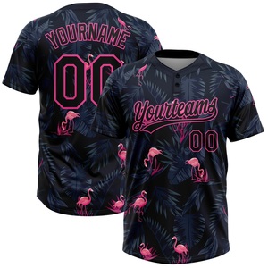 เสื้อเบสบอลพิมพ์ลายฟลามิงโกแบบกำหนดเอง ระบายเหงื่อได้ดี สำหรับผู้ใหญ่ ใส่ได้ทั้งชายและหญิง เสื้อผ้ากีฬาฤดูร้อน แขนสั้น ทรงปกติ - Product Image 1