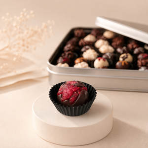 Gourmet Dried Strawberry Dark <b>Chocolate</b> Bonbon Truffles In Luxury Gift Box For OEM Product Wholesale - Product Image 1