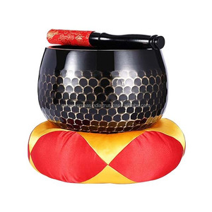 Ensemble de bols chantants en laiton de qualité supérieure avec coussin et maillet de luxe, idéal pour la guérison et le soulagement du stress dans divers styles, vente en gros - Product Image 6