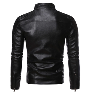 <b>Men's</b> High Quality <b>Jacket</b> <b>Long</b> Sleeved Coat Leather <b>Jackets</b> Motorcycle Punk PU Leather <b>Jacket</b> Custom Zipper up <b>jacket</b> for <b>men</b> - Product Image 2