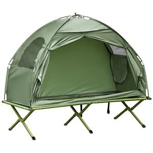 Lettino da Campeggio Pieghevole Portatile per 1 Persona con Borsa per il Trasporto, Tenda Letto Rialzata 2-in-1 per Campeggio all'Aperto - Product Image 1