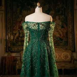 ชุดราตรีสั้นสำหรับผู้หญิงจากโรงงานโดยตรง รับทำโลโก้ตามสั่ง OEM ODM ชุดค็อกเทลปักลาย จำหน่ายส่ง ผ้าทูลล์ตาข่าย ชุดสำหรับงานปาร์ตี้ - Product Image 4