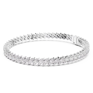 CLASSIC LAB GROWN MARQUISE CUT DIAMOND 8.4CT SIDE STONE RHODIUM PLATED Certified 18KT WHITE GOLD DAILY/ENGAGEMENT <b>Bracelet</b> - Product Image 1