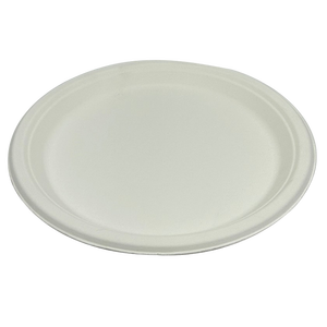 Round White Paper Flat Plate Disposable Dishes & Plates Solid Pattern - Product Image 1