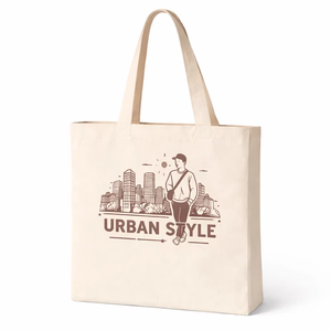 AMANI 300gsm Cotton <b>Canvas</b> <b>Tote</b> Bag Long Handle Heavy Duty Eco Friendly Reusable Shopping Bag Custom Urban Style Print Washable - Product Image 1