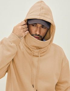 เสื้อฮู้ดผู้ชายผ้าฟลีซทรงหลวมแบบสวมหัว |   ผ้าฟลีซผสมเนื้อนุ่ม - Product Image 4