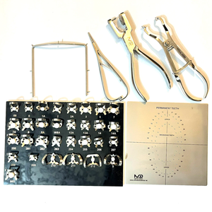 Rubber dam kit <b>frame</b> punch plier <b>clamps</b> forceps dental endodontics instrument 36 pcs german Surgery Kit Dentistry by Dentavex - Product Image 1