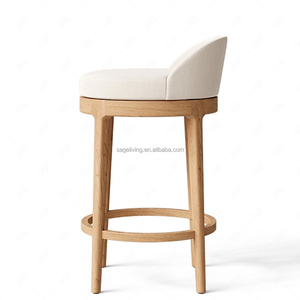 Tabouret de <span class=keywords><strong>bar</strong></span> et de comptoir Sageliving, moderne, haut, minimaliste, dossier bas, pivotant, en tissu - Product Image 5