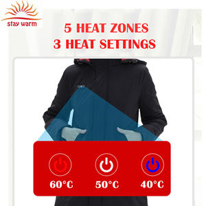 เสื้อแจ็คเก็ตยาวแบบมีฮีตเตอร์ 5v สำหรับผู้หญิง ผลิตตามสั่งจากโรงงาน พร้อมแผ่นทำความร้อนคาร์บอนไฟเบอร์ สำหรับกิจกรรมกลางแจ้งในสภาพอากาศหนาวเย็น - Product Image 5