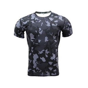 เสื้อแร็กแลนผู้ชายป้องกันแสงแดด UPF 50+ ระบายอากาศ ต้านเชื้อแบคทีเรีย แห้งเร็ว แขนสั้น ผ้ายืดสแปนเด็กซ์/โพลีเอสเตอร์ สำหรับตกปลา พร้อมโลโก้แบบกำหนดเองได้ - Product Image 1
