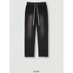 Pantalones de chándal holgados de corte recto para hombre, estilo urbano, personalizados, de corte extragrande y holgado, de felpa francesa de alto gramaje, con lavado ácido y estilo vintage - Product Image 1