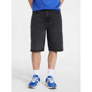 Venta al por mayor directa de fábrica, OEM personalizado, shorts de mezclilla sólidos ecológicos lavados para hombre, estilo urbano, 100% algodón, shorts holgados y sueltos. - Product Image 3