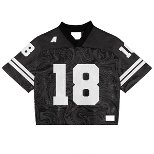 Top Quality American Cropped Soccer Football Mesh Jersey With Custom Color And <b>Tags</b> - Product Image 2