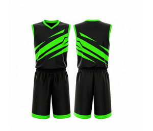 Uniforme de basket-ball imprimé numériquement, vêtements personnalisés entièrement sublimés pour maillot et short en polyester respirant et à séchage rapide pour hommes et femmes - Product Image 2