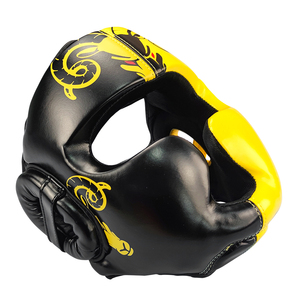 High Quality Leather PU Boxing Head Guard with <b>EVA</b> Rubber Customizable Colors & Logos for MMA Kick Boxing Training - Product Image 3