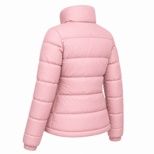 Doudoune matelassée personnalisée pour femme, couleur unie, chaude, coupe-vent, col montant, manteau d'hiver avec rembourrage alterné en duvet, vêtement d'extérieur à effet bulle - Product Image 6