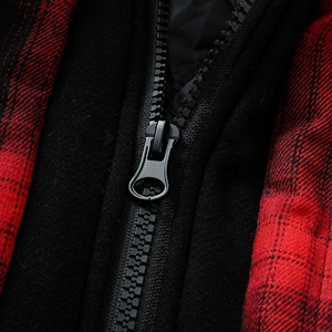 Sweat-shirt à capuche vintage pour homme, doublure en flanelle à carreaux, fermeture éclair, décontracté, ample, manches longues, multicolores, en flanelle - Product Image 6