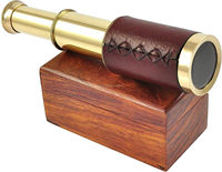 Télescope de poche vintage nautique 6 pouces en laiton massif brillant, fait main, style Art Déco, avec boîte en bois, pour Diwali et Ramadan