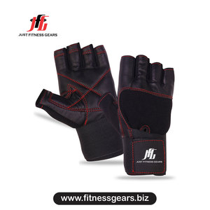 Half Finger Leather Gym Gloves Adjustable Wrist <b>Strap</b> Weight Lifting Unisex Breathable Non-Slip - Product Image 1