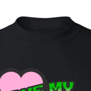 Sudadera de cuello redondo con estampado gráfico 'Black Love My Pink & Green', de manga larga, puños acanalados, informal, de forro polar para mujer, estilo urbano - Product Image 6